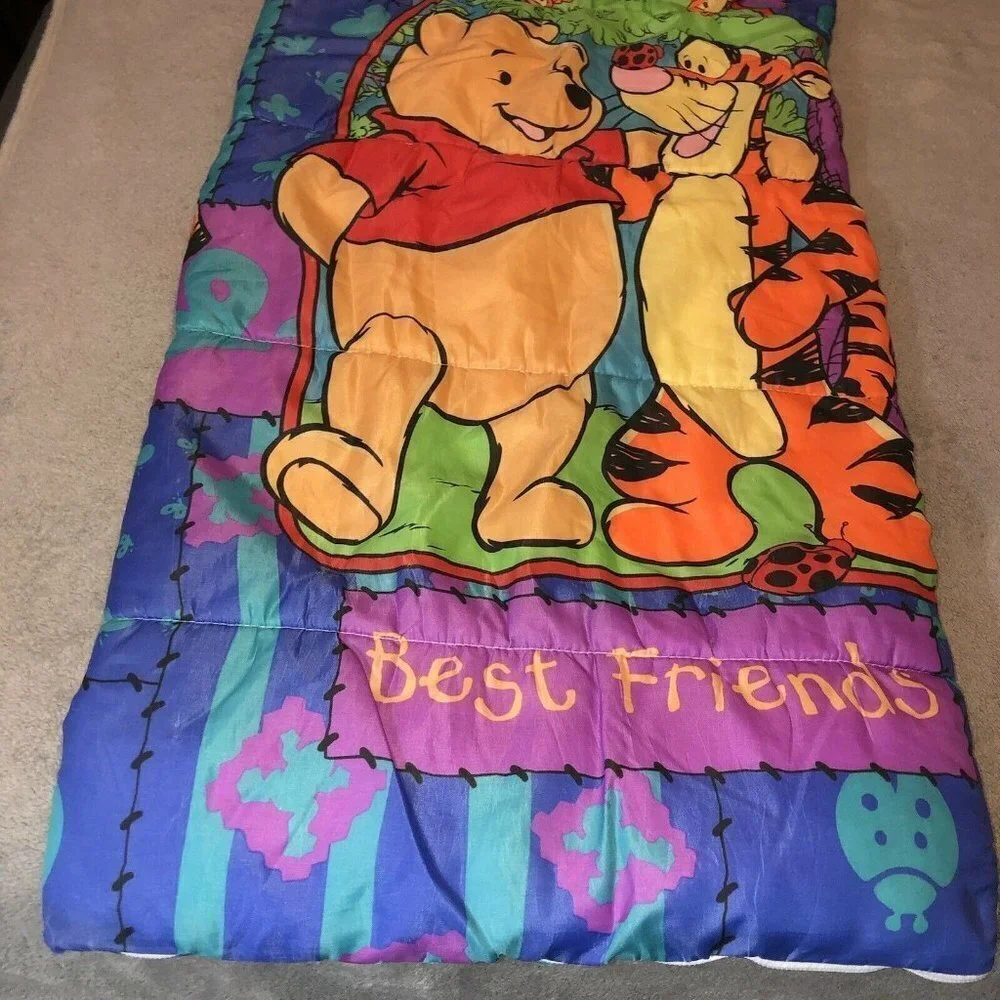 Disney WINNIE THE POOH Childrens Sleeping Bag, Vintage Pooh Tigger Best Friends